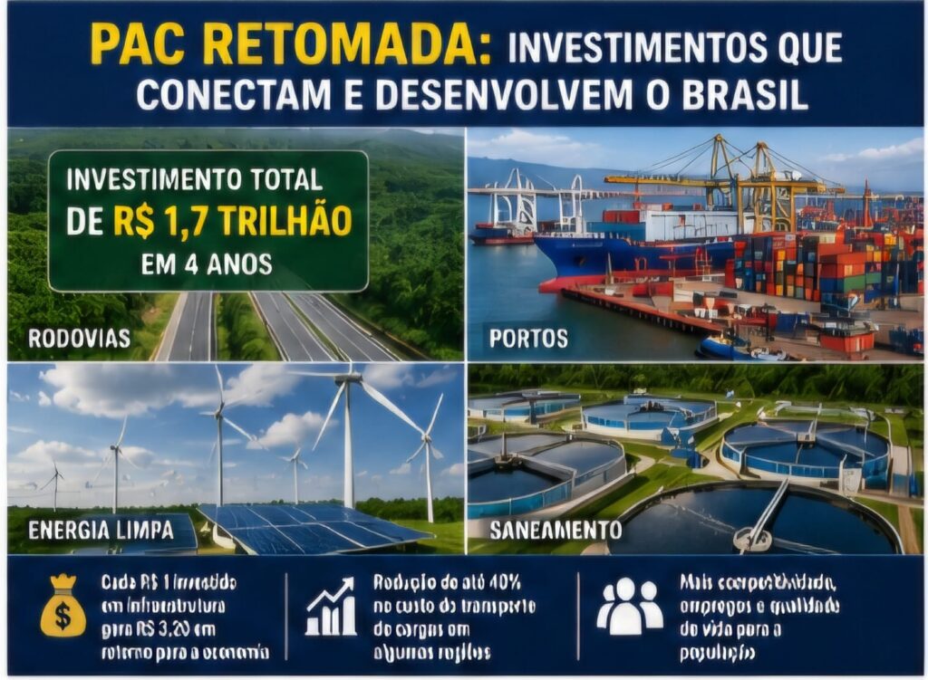 Investimentos do PAC em infraestrutura no Brasil